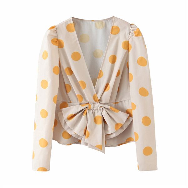stylish polka dot bow tie design blouses women v neck puff sleeve female shirts blusas chic, White
stylish polka dot bow tie design blouses women v neck puff sleeve female shirts blusas chic, White