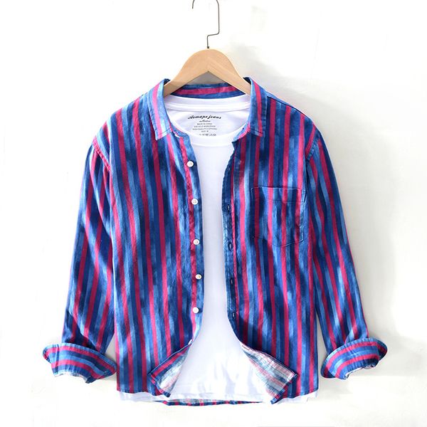 100% linen long sleeves shirts spring retro turn-down collar casual comfortable striped shirts male y2509, White;black
100% linen long sleeves shirts spring retro turn-down collar casual comfortable striped shirts male y2509, White;black