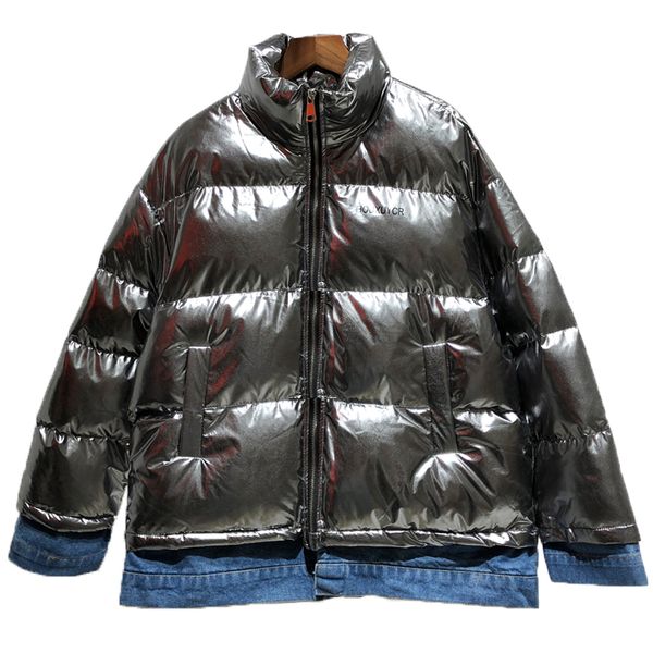 2019 winter jacket women glossy black coat short thick loose denim spliced fake two pieces outwear women's parka female jacket
2019 winter jacket women glossy black coat short thick loose denim spliced fake two pieces outwear women's parka female jacket