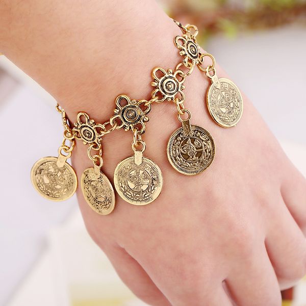 link, chain vintage coin dangle bracelets for women charm bohemian bracelet femme gold color bangles boho jewelry, Black
link, chain vintage coin dangle bracelets for women charm bohemian bracelet femme gold color bangles boho jewelry, Black