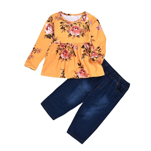toddler baby kids girls clothes set floral printed ruched solid color jeans denim pants trousers set, White
toddler baby kids girls clothes set floral printed ruched solid color jeans denim pants trousers set, White