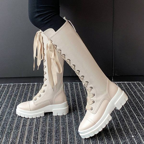 lapolaka 2019 women's runway show genuine leather riding boots woman shoes shoelaces boots female, Black
lapolaka 2019 women's runway show genuine leather riding boots woman shoes shoelaces boots female, Black