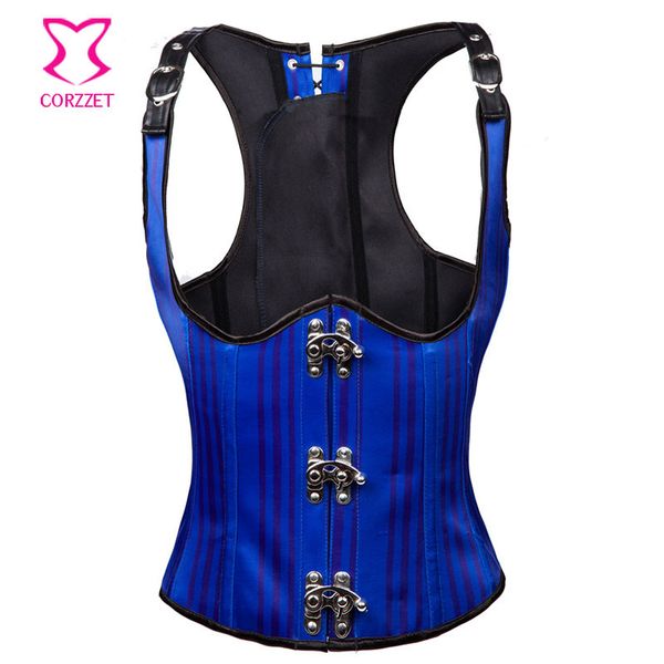 blue/black striped steel boned underbust corset waist trainer corsets and bustiers gothic steampunk clothing waist trainer vest, Black;white
blue/black striped steel boned underbust corset waist trainer corsets and bustiers gothic steampunk clothing waist trainer vest, Black;white
