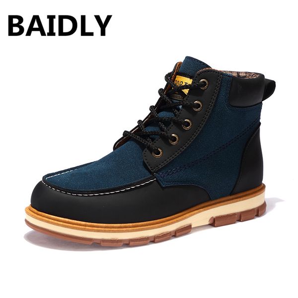 baidly leather men ankle boots autumn winter work men shoes high boots botas lace up round toe brand male footwear, Black
baidly leather men ankle boots autumn winter work men shoes high boots botas lace up round toe brand male footwear, Black
