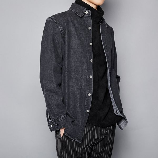 3xl new men's clothing fashion original high street wash cowboy zipper design british denim shirt, White;black
3xl new men's clothing fashion original high street wash cowboy zipper design british denim shirt, White;black