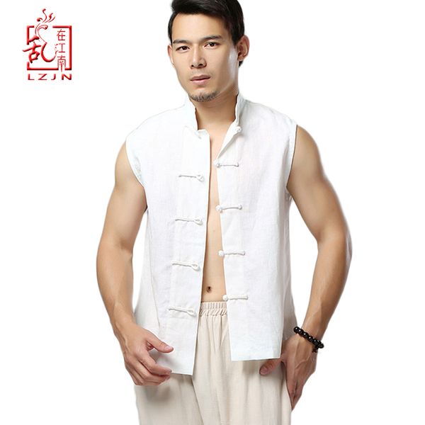 lzjn 2019 men's summer waistcoat chinese style vintage breathable linen button down shirt sleeveless vest jacket, Black;white
lzjn 2019 men's summer waistcoat chinese style vintage breathable linen button down shirt sleeveless vest jacket, Black;white