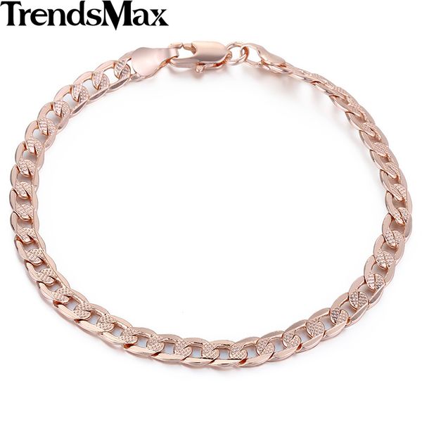 link, chain trendsmax 5mm curb bracelets for women mens 585 rose gold bracelet wholesale dropship jewelry gb251, Black
link, chain trendsmax 5mm curb bracelets for women mens 585 rose gold bracelet wholesale dropship jewelry gb251, Black