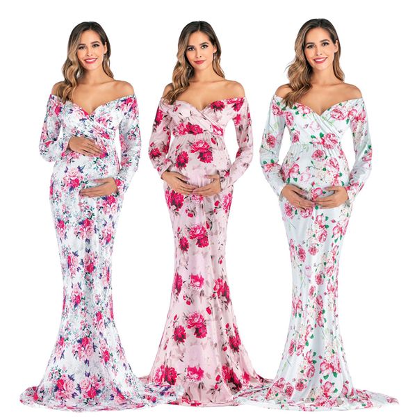 v-neck deep women's maternity long sleeve floral print beach dresses fashion for party maternal pregnancy dress vestidos, White
v-neck deep women's maternity long sleeve floral print beach dresses fashion for party maternal pregnancy dress vestidos, White