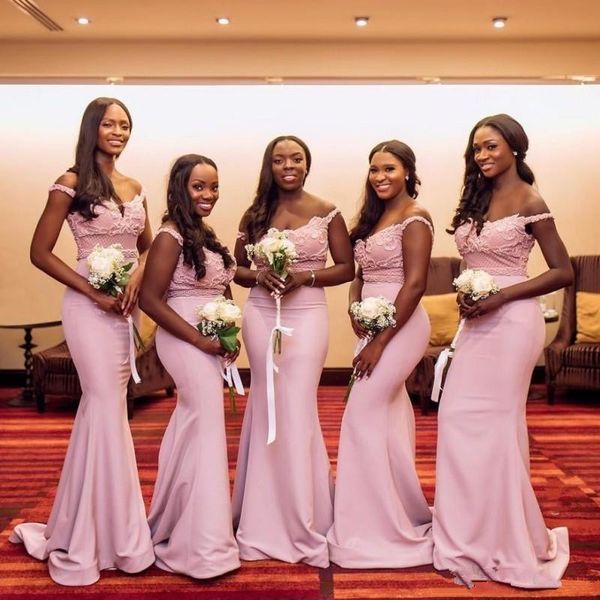 african mermaid bridesmaid dresses blush pink off the shoulder appliques wedding party gowns black girls maid of the honor dresses b38, White;pink
african mermaid bridesmaid dresses blush pink off the shoulder appliques wedding party gowns black girls maid of the honor dresses b38, White;pink
