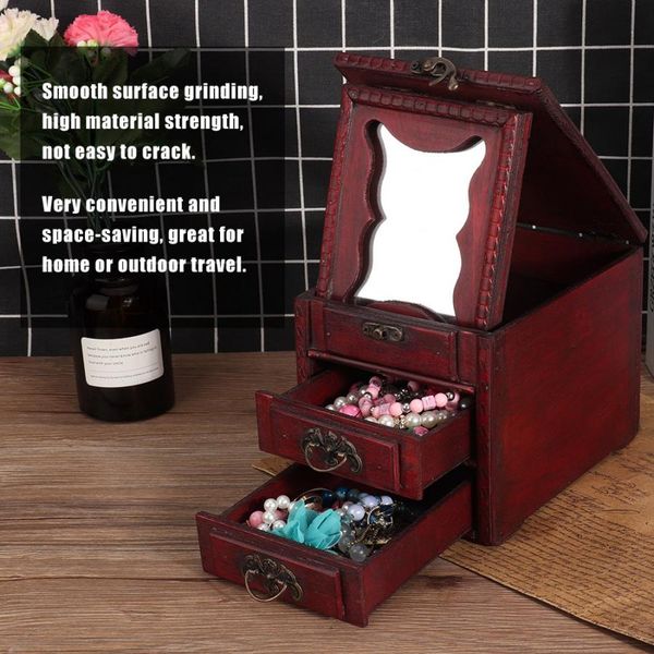 vintage wooden jewelry box container rings earrings necklace bracelet storage holder with mirror drawer jewellery case caskets, Pink;blue
vintage wooden jewelry box container rings earrings necklace bracelet storage holder with mirror drawer jewellery case caskets, Pink;blue