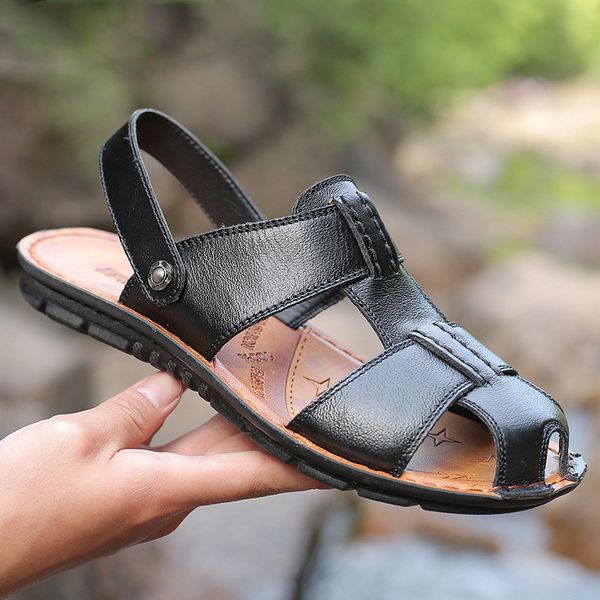 mens sandals summer leather sandals men comfortable slip-on casual sandals fashion men slippers zapatillas hombre size 38-47, Black
mens sandals summer leather sandals men comfortable slip-on casual sandals fashion men slippers zapatillas hombre size 38-47, Black