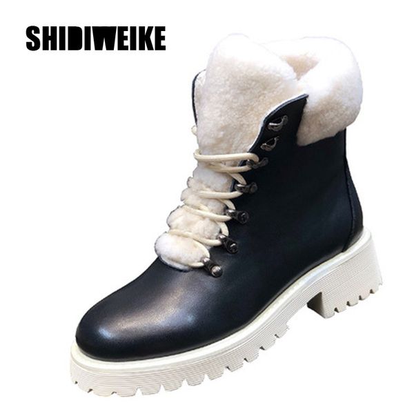 winter white high platform women's boots new genuine leather lace-up leisure ankle boots fashion comfortable wool warm, Black
winter white high platform women's boots new genuine leather lace-up leisure ankle boots fashion comfortable wool warm, Black