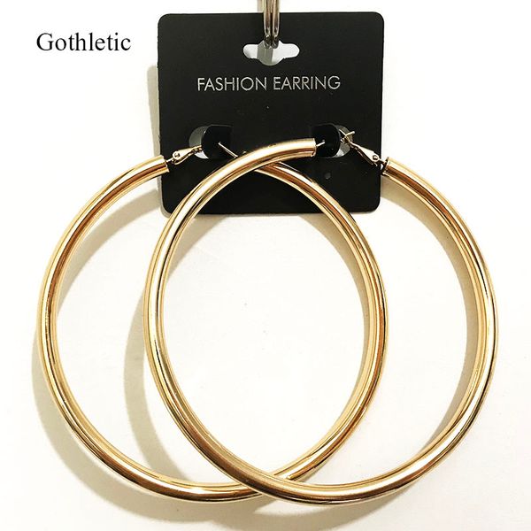 gothletic gold-color 90mm big hoop earrings 5mm thick copper tube minimalist round circle earrings for women hiphop rock jewelry, Golden;silver
gothletic gold-color 90mm big hoop earrings 5mm thick copper tube minimalist round circle earrings for women hiphop rock jewelry, Golden;silver