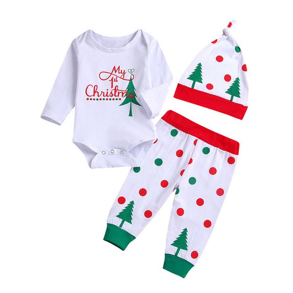 infant baby letter print jumpsuit romper+christmas tree print pants+hat outfit roupa menina s for girls boys da bambino qb2, White
infant baby letter print jumpsuit romper+christmas tree print pants+hat outfit roupa menina s for girls boys da bambino qb2, White