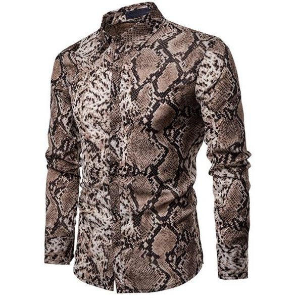 spring new men's shirts stylish snake print design mens lapel long sleeve shirt, White;black
spring new men's shirts stylish snake print design mens lapel long sleeve shirt, White;black