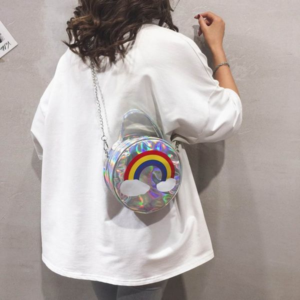 1 pc mini round laser rainbow printed bag women girls pu leather small crossbody messenger bag ladies fashion shoulder new
1 pc mini round laser rainbow printed bag women girls pu leather small crossbody messenger bag ladies fashion shoulder new