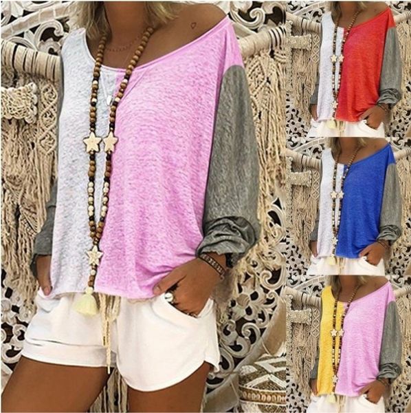 trendy hit color women t-shirt long sleeve short sleeve o-neck color block female t shirt casual loose tee top, White
trendy hit color women t-shirt long sleeve short sleeve o-neck color block female t shirt casual loose tee top, White