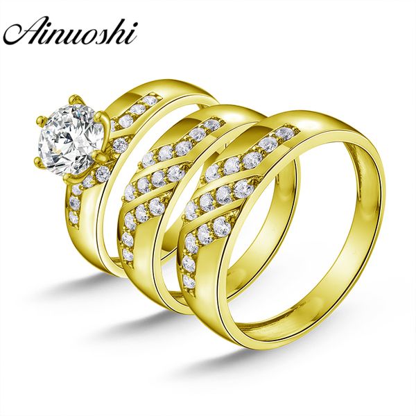 ainuoshi real gold trio rings channel male band lover engagement wedding ring jewelry 14k yellow gold couple wedding rings set, Golden;silver
ainuoshi real gold trio rings channel male band lover engagement wedding ring jewelry 14k yellow gold couple wedding rings set, Golden;silver