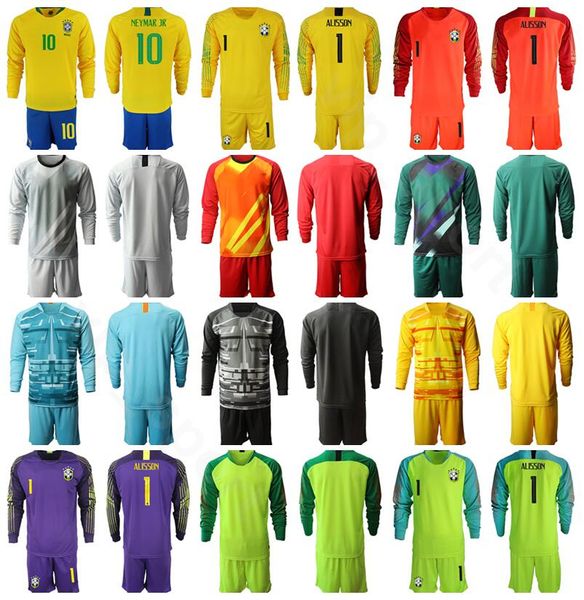 brazil long sleeve goalie goalkeeper soccer ederson jersey set copa america alisson cafu cassio football shirt kits, Black
brazil long sleeve goalie goalkeeper soccer ederson jersey set copa america alisson cafu cassio football shirt kits, Black
