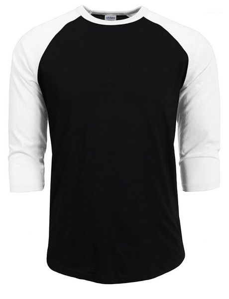 tshirt men cotton blend three quarter sleeve tshirt casual summer mens tee o neck patchwork, White;black
tshirt men cotton blend three quarter sleeve tshirt casual summer mens tee o neck patchwork, White;black