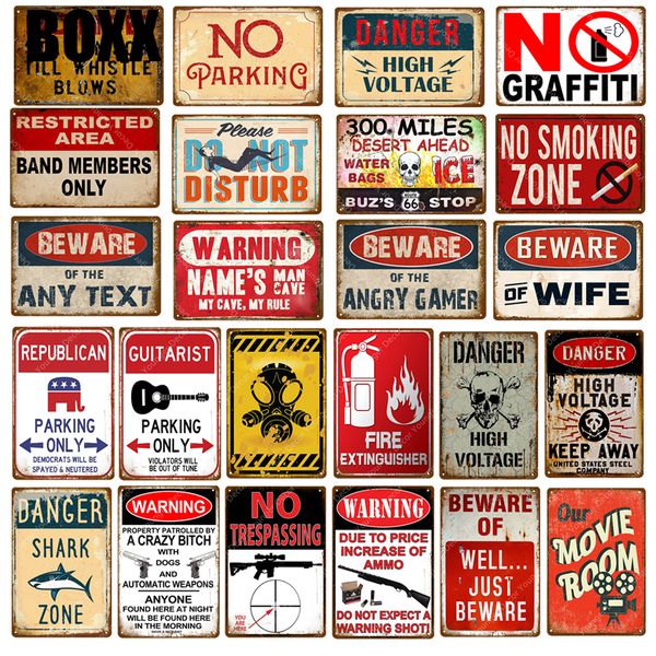 warning signs danger shark zone high voltage vintage metal poster beware of wife no parking plaque wall decor
warning signs danger shark zone high voltage vintage metal poster beware of wife no parking plaque wall decor