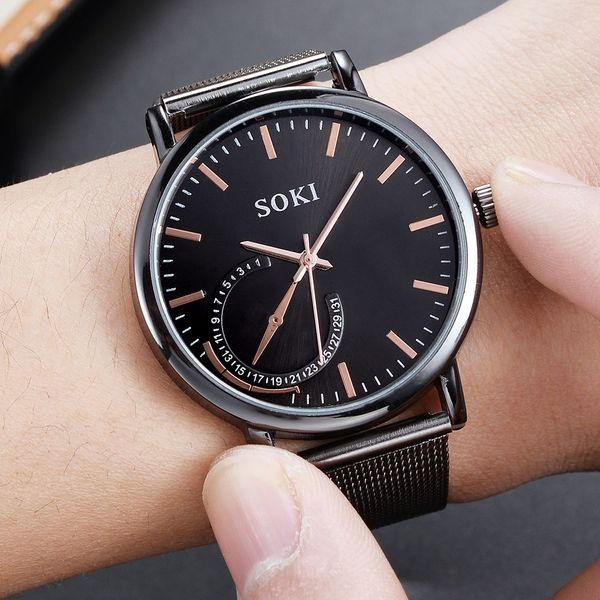 men's watch business casual stainless steel mesh belt simple dial quartz watches zegarki meskie montre homme 2019 luxe de marque, Slivery;brown
men's watch business casual stainless steel mesh belt simple dial quartz watches zegarki meskie montre homme 2019 luxe de marque, Slivery;brown