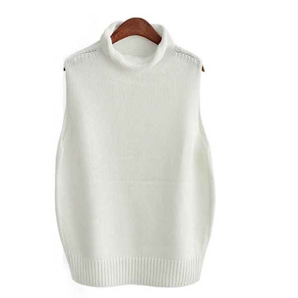 2019 autumn women ladies loose vest knit fashion sleeveless sweater pullover high collar knitted sweater jumper, Black;white
2019 autumn women ladies loose vest knit fashion sleeveless sweater pullover high collar knitted sweater jumper, Black;white