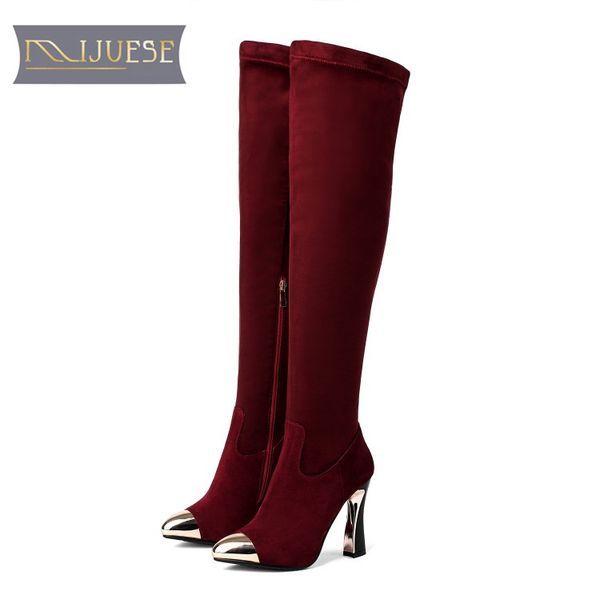 mljuese 2018 women knee high boots cow suede winter warm boots hoof heel short plush wine red color high size 34-39, Black
mljuese 2018 women knee high boots cow suede winter warm boots hoof heel short plush wine red color high size 34-39, Black