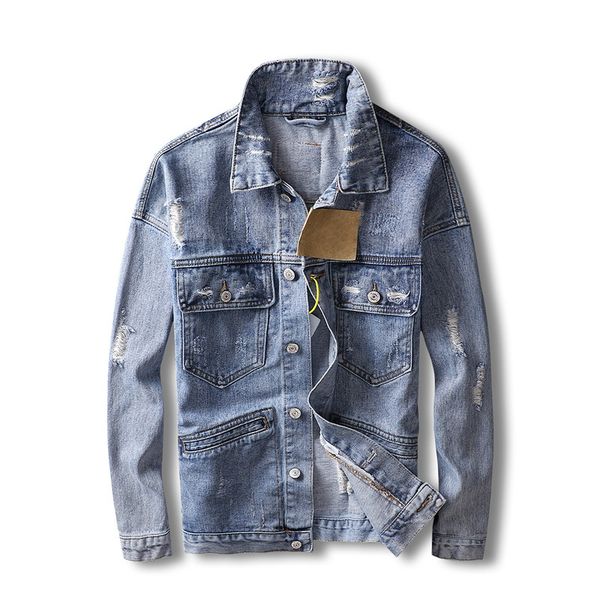 men light blue denim jackets holes jean jackets streetwear casual denim coats men cotton outwear slim size 3xl, Black;brown
men light blue denim jackets holes jean jackets streetwear casual denim coats men cotton outwear slim size 3xl, Black;brown