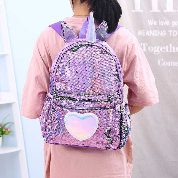 girl sequin mermaid backpack children large zipper unicorn schoolbag teenager hologram heart love backpack for school travel bag
girl sequin mermaid backpack children large zipper unicorn schoolbag teenager hologram heart love backpack for school travel bag