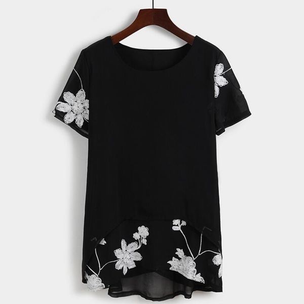 plus size women's new loose blouse elegant fashion embroidery casual short-sleeved double chiffon shirt s-5xl, White
plus size women's new loose blouse elegant fashion embroidery casual short-sleeved double chiffon shirt s-5xl, White