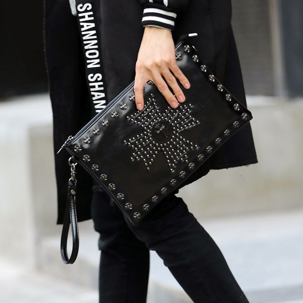 file bag trend men's shoulder bag personality rivet clutch fashion casual small satchel
file bag trend men's shoulder bag personality rivet clutch fashion casual small satchel