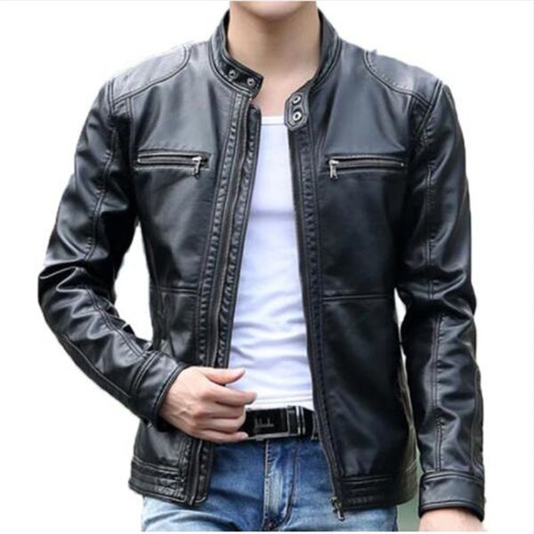 men's leather jacket design stand collar coat men casual motorcycle leather coat mens sheepskin jackets windbreaker coats, Black
men's leather jacket design stand collar coat men casual motorcycle leather coat mens sheepskin jackets windbreaker coats, Black