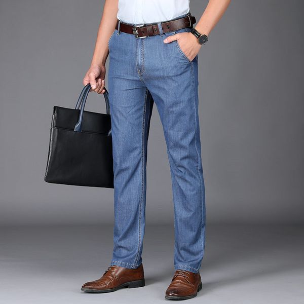 pants men modal drape jeans male middle-aged business straight-cut stretch jeans high waist men's clothing thin men pants, Blue
pants men modal drape jeans male middle-aged business straight-cut stretch jeans high waist men's clothing thin men pants, Blue