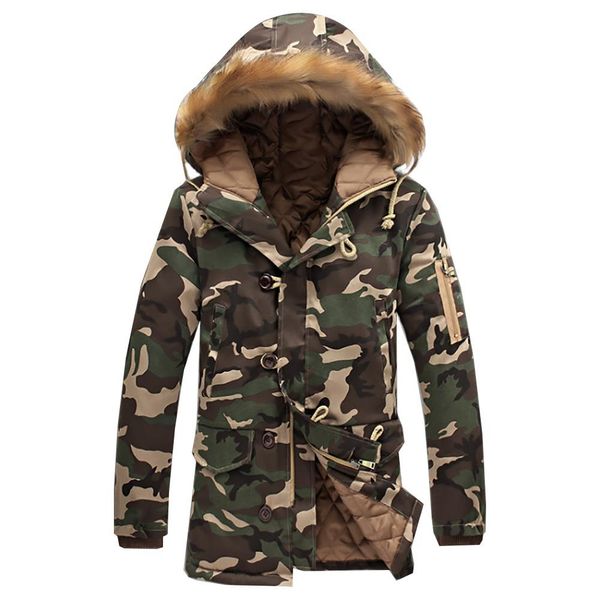 winter men camouflage faux fur collar long sleeve zip cotton coat hooded jacket men's long winter warm down jacket, Black
winter men camouflage faux fur collar long sleeve zip cotton coat hooded jacket men's long winter warm down jacket, Black
