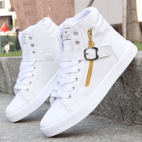 men's casual skateboarding shoes high sneakers sports shoes breathable walking street chaussure homme, Black
men's casual skateboarding shoes high sneakers sports shoes breathable walking street chaussure homme, Black