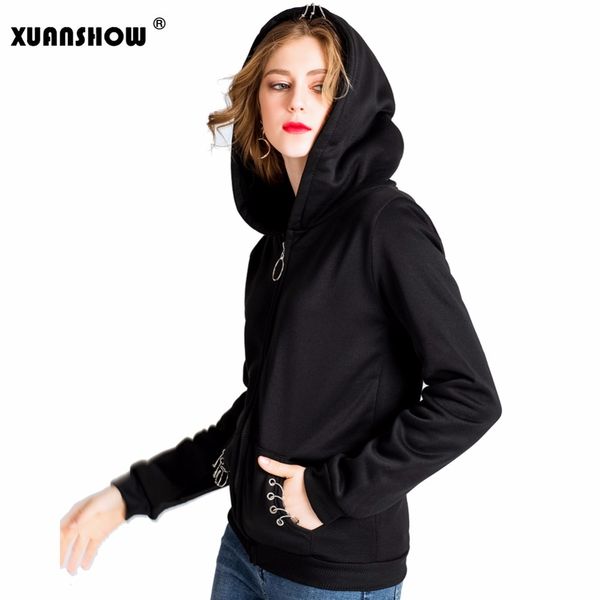 xuanshow 2019 women hoodies gothic punk iron ring sweatshirts autumn winter long sleeve zip-up black jacket zipper ladies coat
xuanshow 2019 women hoodies gothic punk iron ring sweatshirts autumn winter long sleeve zip-up black jacket zipper ladies coat