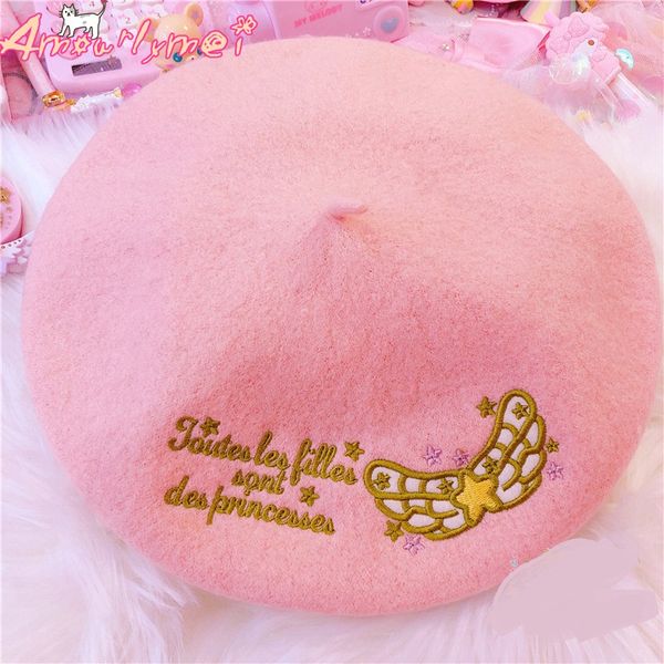 japanese style mori girl lolita kawaii cartoon letter embroidery beret cap for women wool beret caps lovely winter warm hats, Blue;gray
japanese style mori girl lolita kawaii cartoon letter embroidery beret cap for women wool beret caps lovely winter warm hats, Blue;gray