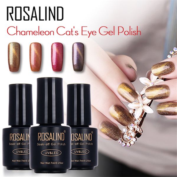 rosalind black bottle 7ml cat eyes+chameleon magnet a01-12 gel nail polish nail art gel polish thermo uv&led soak-off bling