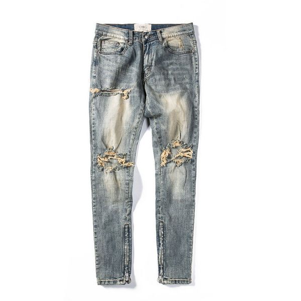 mens jeans fashion hole long pants ripped distressed bleached slim zipper design pencil pants retro motorcycle pants, Blue
mens jeans fashion hole long pants ripped distressed bleached slim zipper design pencil pants retro motorcycle pants, Blue