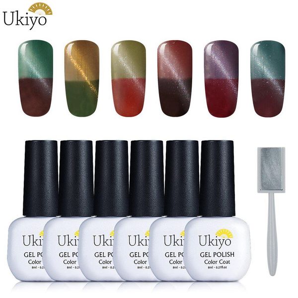 ukiyo 6pieces/lot cat eye gel nail polish with magnet stick temperature change nail gel varnish semi permanent soak off lacquer, Red;pink
ukiyo 6pieces/lot cat eye gel nail polish with magnet stick temperature change nail gel varnish semi permanent soak off lacquer, Red;pink
