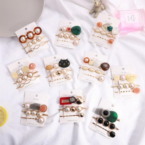 3pcs korea vintage acrylic resin beads hairpins imitiation pearl metal gold color hair clips hair accessories for women vplai, Black
3pcs korea vintage acrylic resin beads hairpins imitiation pearl metal gold color hair clips hair accessories for women vplai, Black