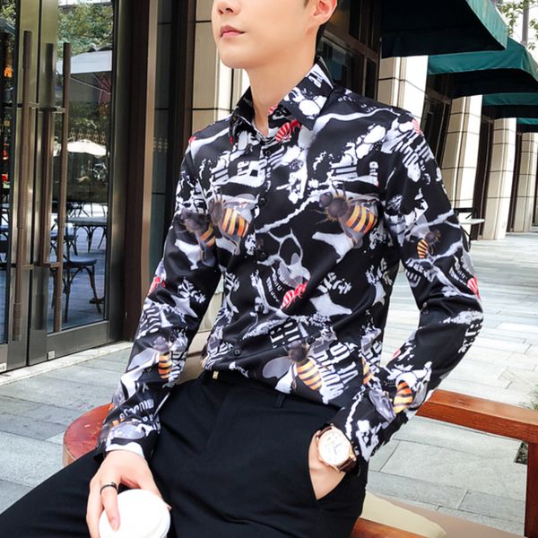 brand bee printing men shirt long sleeve casual slim fit dress shirts designer streetwear social tuxedo shirts camisa masculina, White;black
brand bee printing men shirt long sleeve casual slim fit dress shirts designer streetwear social tuxedo shirts camisa masculina, White;black