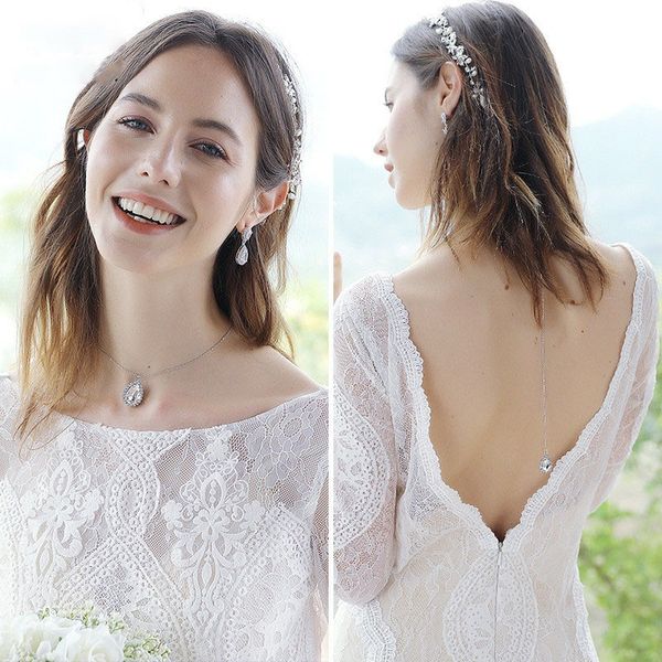 pearls rhinestone bridal back chain necklace earring set jewelry bride's ladies wedding party banquet bride's accessories, White
pearls rhinestone bridal back chain necklace earring set jewelry bride's ladies wedding party banquet bride's accessories, White