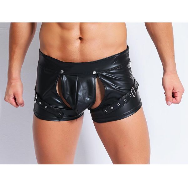male erotic open crotch leather boxershorts men crotchless boxer homme gay fetish club pole dance wet look boxer shorts, Black;white
male erotic open crotch leather boxershorts men crotchless boxer homme gay fetish club pole dance wet look boxer shorts, Black;white