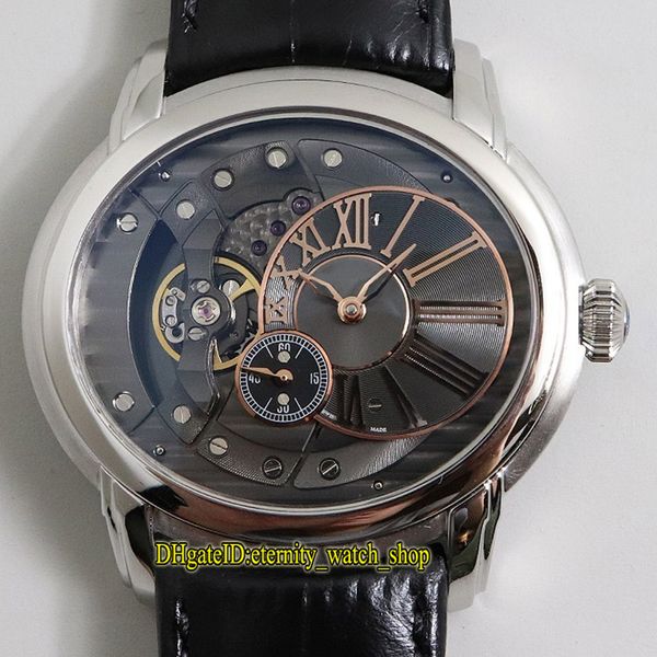 v9 version james millenary 15350 15350st.oo.d002cr.01 skeleton dial cal.4101 automatic mens watch silvery case leather luxury watches, Slivery;brown
v9 version james millenary 15350 15350st.oo.d002cr.01 skeleton dial cal.4101 automatic mens watch silvery case leather luxury watches, Slivery;brown