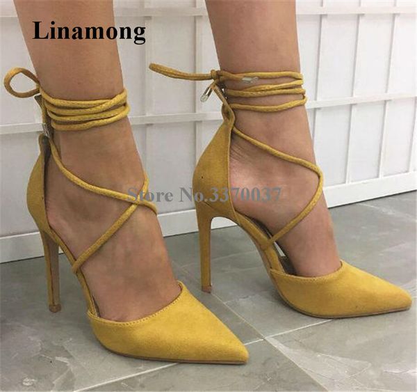 classical style women fashion pointed toe suede leather stiletto heel pumps yellow lace-up high heels formal dress shoes, Black;white
classical style women fashion pointed toe suede leather stiletto heel pumps yellow lace-up high heels formal dress shoes, Black;white