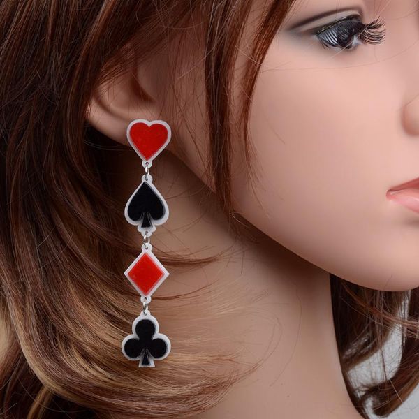 juchao fashion playing card color pendants earrings women exaggerated style street ornaments long tassels earrings, Silver
juchao fashion playing card color pendants earrings women exaggerated style street ornaments long tassels earrings, Silver