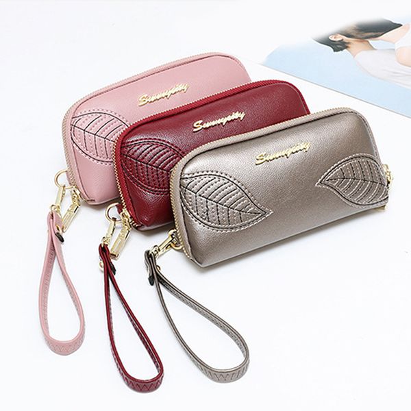 womens wallets purses handbag female embroidered leaves ladies long zipper hand wallet fashion coin purse large capacity, Red;black
womens wallets purses handbag female embroidered leaves ladies long zipper hand wallet fashion coin purse large capacity, Red;black