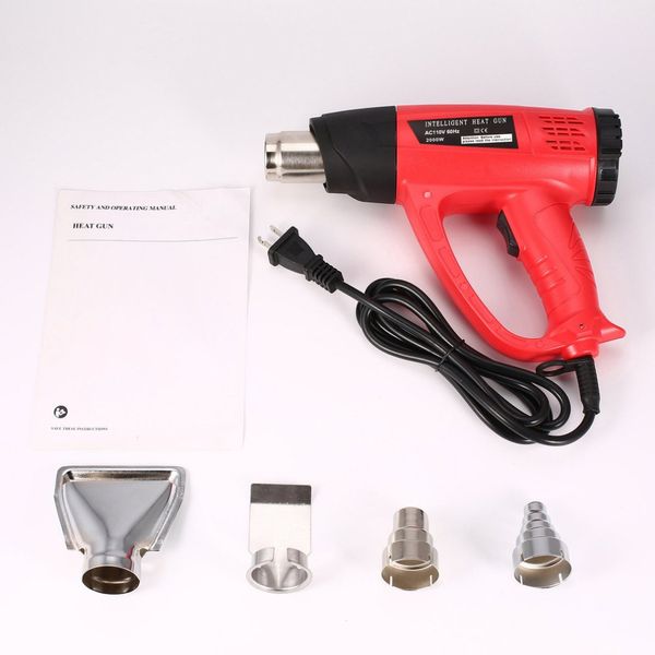 2000w electric lcd air heat gun temperature fan adjustable shrink wrap paint stripper dissolving rework diy tool + nozzle
2000w electric lcd air heat gun temperature fan adjustable shrink wrap paint stripper dissolving rework diy tool + nozzle